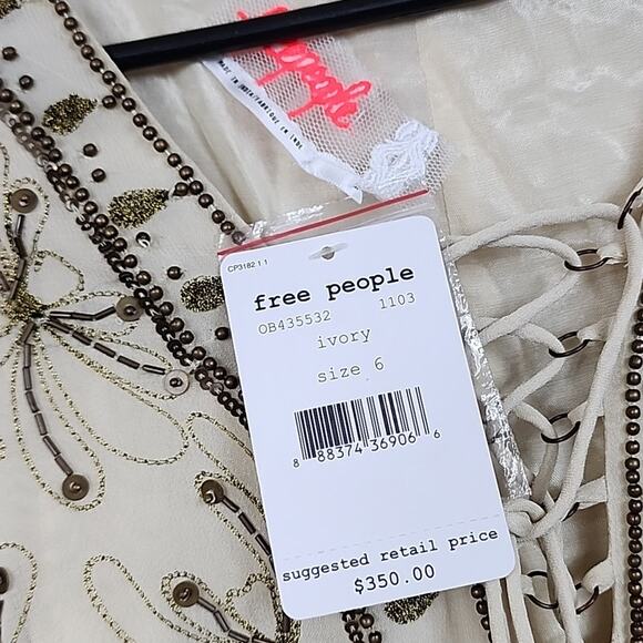 NWT Free People Sicily Beaded Embellished Size 6 Dress - Picture 5 of 12